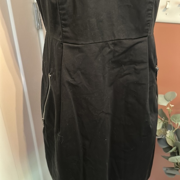 Armani Exchange | black | zipper pockets | mini | capped sleeves | 12 | dress - Picture 4 of 13